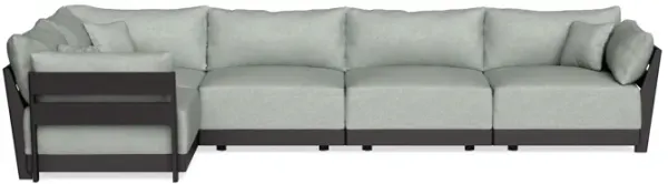 Modular Bondi Black 5-Seater L-Sectional in Spa | Memory Foam Blend