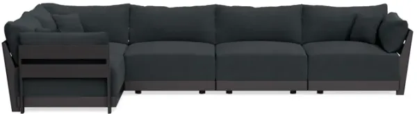 Modular Bondi Black 5-Seater L-Sectional in Obsidian | Memory Foam Blend