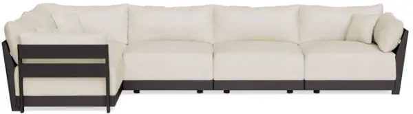 Modular Bondi Black 5-Seater L-Sectional in Mascarpone | Memory Foam Blend