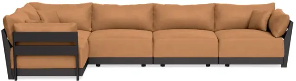 Modular Bondi Black 5-Seater L-Sectional in Cheddar | Memory Foam Blend