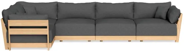 Modular Bondi Latte 5-Seater L-Sectional in Pebble | Memory Foam Blend