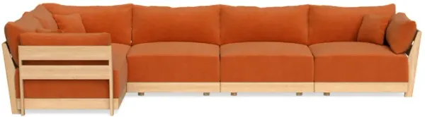 Modular Bondi Latte 5-Seater L-Sectional in Terracotta | Memory Foam Blend