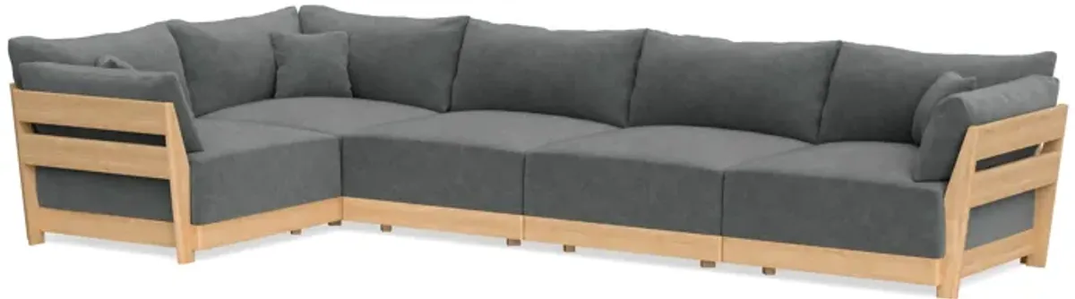 Modular Bondi Latte 5-Seater L-Sectional in Chimney Gray | Memory Foam Blend