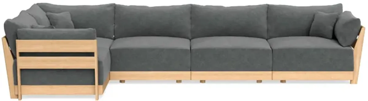 Modular Bondi Latte 5-Seater L-Sectional in Chimney Gray | Memory Foam Blend