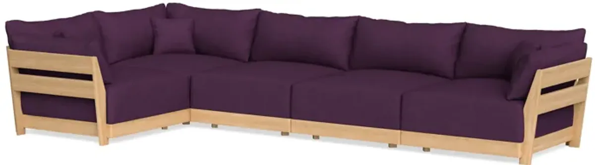 Modular Bondi Latte 5-Seater L-Sectional in Aubergine | Memory Foam Blend