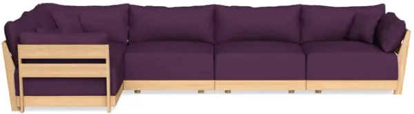 Modular Bondi Latte 5-Seater L-Sectional in Aubergine | Memory Foam Blend