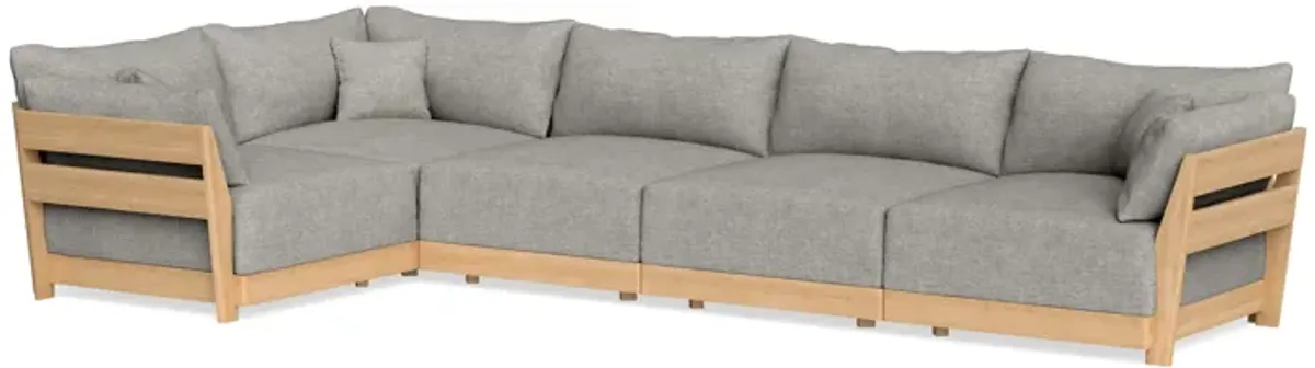 Modular Bondi Latte 5-Seater L-Sectional in Fog | Memory Foam Blend