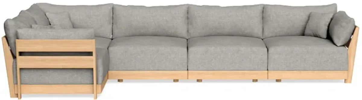 Modular Bondi Latte 5-Seater L-Sectional in Fog | Memory Foam Blend