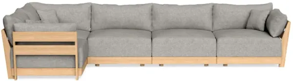 Modular Bondi Latte 5-Seater L-Sectional in Fog | Memory Foam Blend