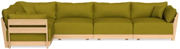 Modular Bondi Latte 5-Seater L-Sectional in Olive Green | Memory Foam Blend