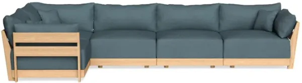 Modular Bondi Latte 5-Seater L-Sectional in Slate Blue | Memory Foam Blend