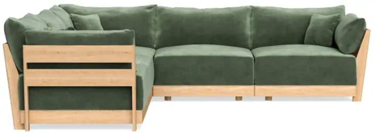 Modular Bondi Latte 5-Seater Corner Sectional in Rosemary | Memory Foam Blend