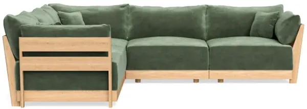 Modular Bondi Latte 5-Seater Corner Sectional in Rosemary | Memory Foam Blend