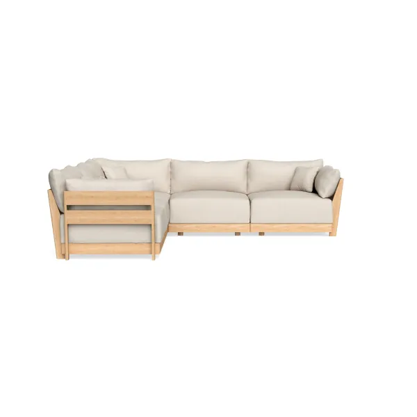 Modular Bondi Latte 5-Seater Corner Sectional in Seashell | Memory Foam Blend