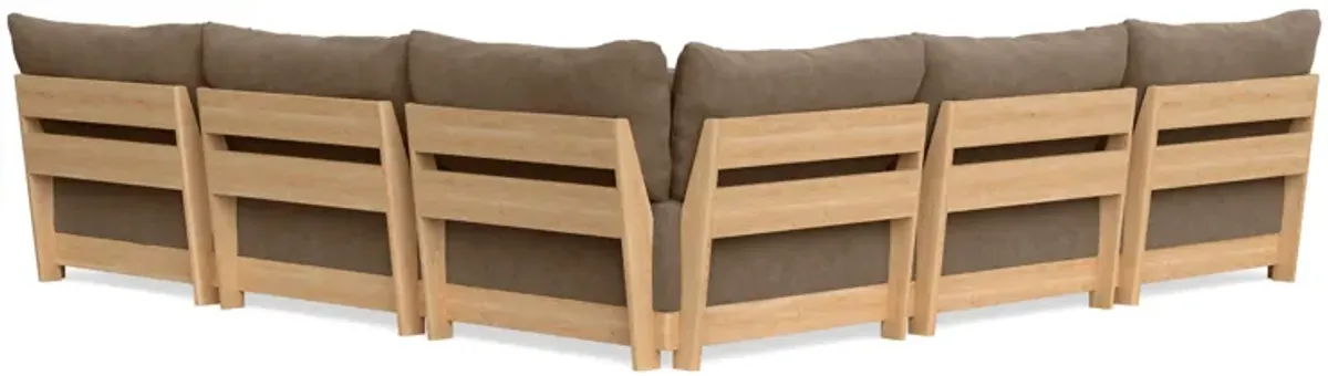 Modular Bondi Latte 5-Seater Corner Sectional in Coffee | Memory Foam Blend
