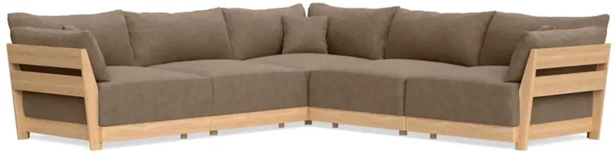 Modular Bondi Latte 5-Seater Corner Sectional in Coffee | Memory Foam Blend