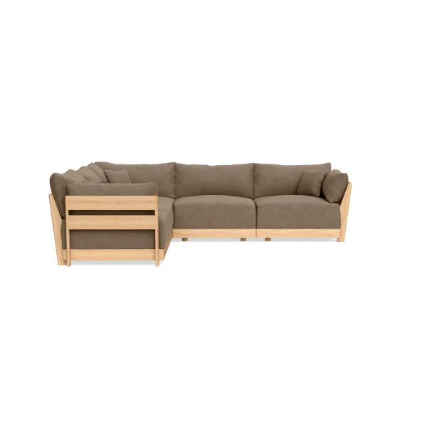 Modular Bondi Latte 5-Seater Corner Sectional in Coffee | Memory Foam Blend