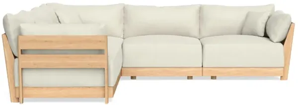 Modular Bondi Latte 5-Seater Corner Sectional in Eggshell | Memory Foam Blend