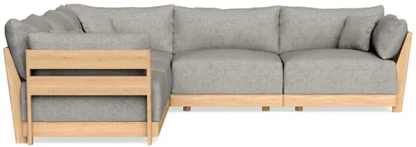 Modular Bondi Latte 5-Seater Corner Sectional in Fog | Memory Foam Blend