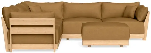 Modular Bondi Latte 5-Seater Corner Sectional + Ottoman in Dijon | Memory Foam Blend