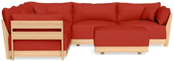 Modular Bondi Latte 5-Seater Corner Sectional + Ottoman in Cayenne | Memory Foam Blend