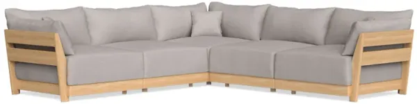 Modular Bondi Latte 5-Seater Corner Sectional in Cloud | Memory Foam Blend