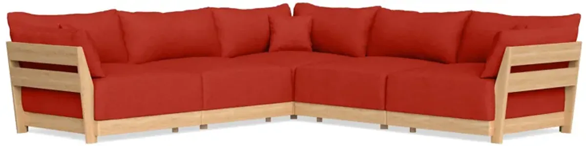 Modular Bondi Latte 5-Seater Corner Sectional in Cayenne | Memory Foam Blend