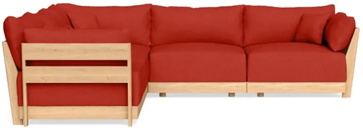 Modular Bondi Latte 5-Seater Corner Sectional in Cayenne | Memory Foam Blend