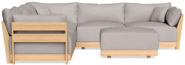 Modular Bondi Latte 5-Seater Corner Sectional + Ottoman in Cloud | Memory Foam Blend