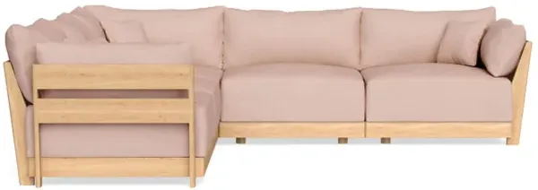 Modular Bondi Latte 5-Seater Corner Sectional in Rose Quartz | Memory Foam Blend