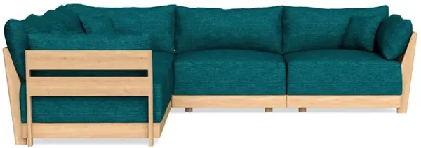 Modular Bondi Latte 5-Seater Corner Sectional in Marine Teal | Memory Foam Blend
