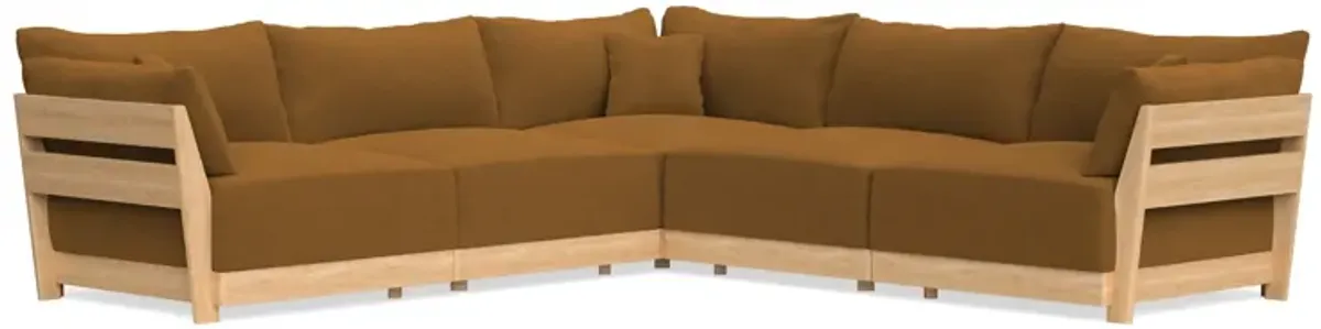 Modular Bondi Latte 5-Seater Corner Sectional in Cognac | Memory Foam Blend