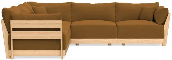Modular Bondi Latte 5-Seater Corner Sectional in Cognac | Memory Foam Blend