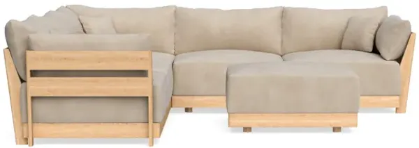 Modular Bondi Latte 5-Seater Corner Sectional + Ottoman in Oyster | Memory Foam Blend