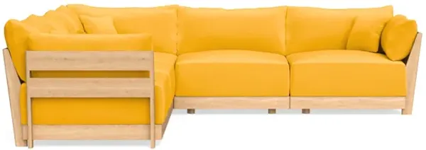 Modular Bondi Latte 5-Seater Corner Sectional in Marigold | Memory Foam Blend