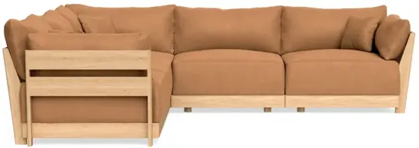Modular Bondi Latte 5-Seater Corner Sectional in Cheddar | Memory Foam Blend