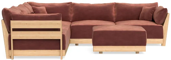 Modular Bondi Latte 5-Seater Corner Sectional + Ottoman in Spice | Memory Foam Blend