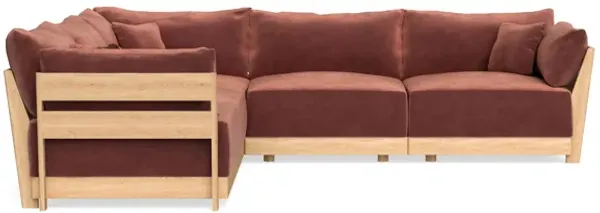Modular Bondi Latte 5-Seater Corner Sectional in Spice | Memory Foam Blend