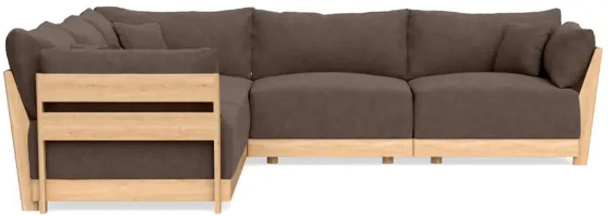 Modular Bondi Latte 5-Seater Corner Sectional in Chocolate | Memory Foam Blend