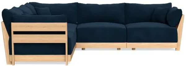 Modular Bondi Latte 5-Seater Corner Sectional in Royal Blue | Memory Foam Blend