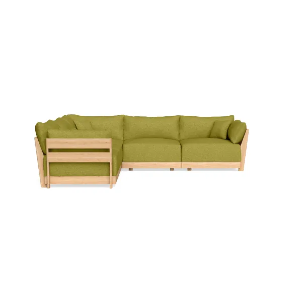 Modular Bondi Latte 5-Seater Corner Sectional in Avocado | Memory Foam Blend