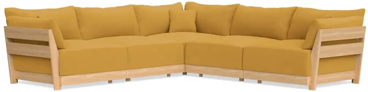 Modular Bondi Latte 5-Seater Corner Sectional in Honey | Memory Foam Blend