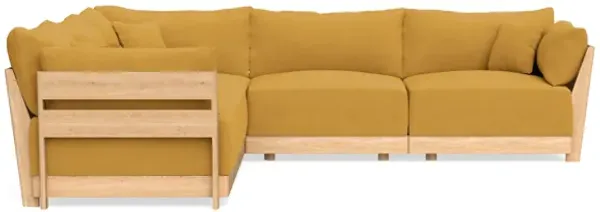 Modular Bondi Latte 5-Seater Corner Sectional in Honey | Memory Foam Blend