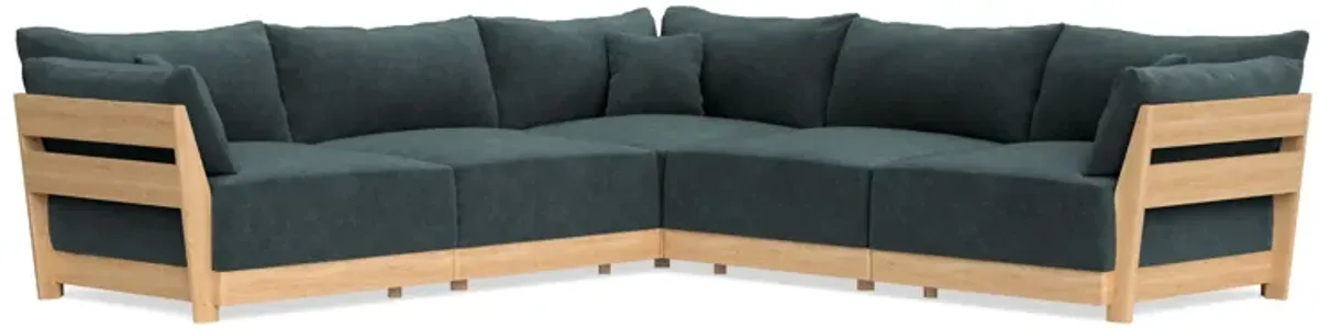 Modular Bondi Latte 5-Seater Corner Sectional in Nightfall | Memory Foam Blend
