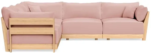 Modular Bondi Latte 5-Seater Corner Sectional in Powder Pink | Memory Foam Blend