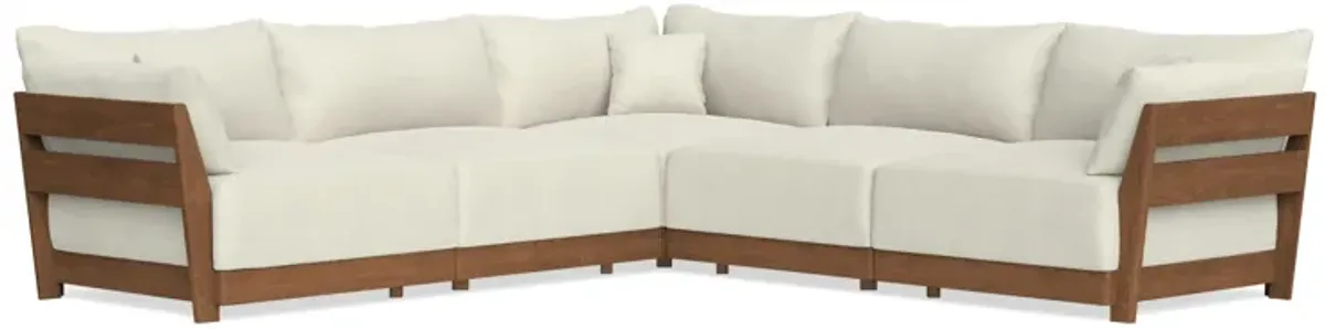 Modular Bondi Espresso 5-Seater Corner Sectional in Eggshell | Memory Foam Blend