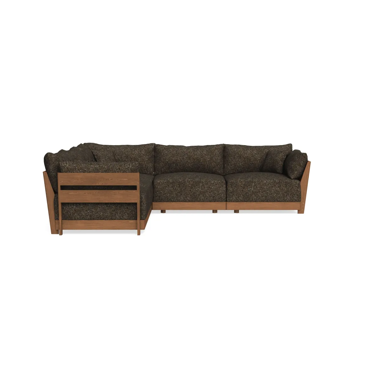 Modular Bondi Espresso 5-Seater Corner Sectional in Phantom | Memory Foam Blend