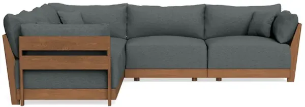 Modular Bondi Espresso 5-Seater Corner Sectional in Stone | Memory Foam Blend