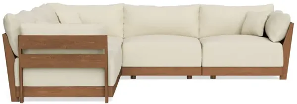 Modular Bondi Espresso 5-Seater Corner Sectional in Parchment | Memory Foam Blend