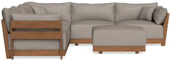 Modular Bondi Espresso 5-Seater Corner Sectional + Ottoman in Cinder Gray | Memory Foam Blend